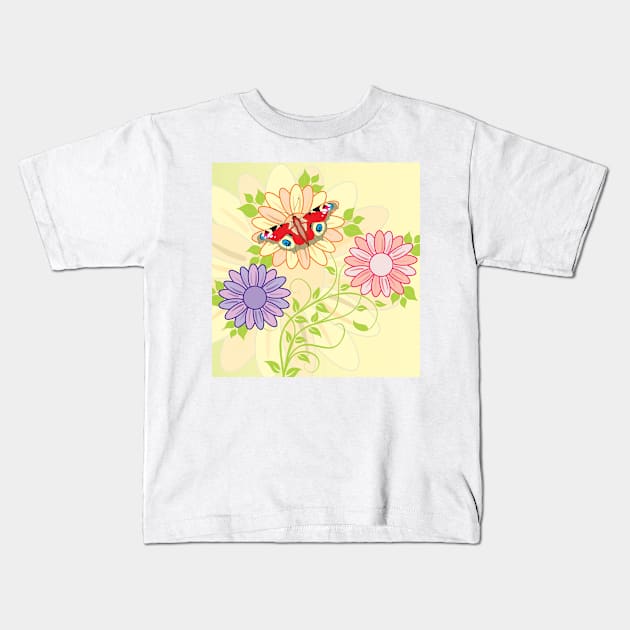 Flora vector (1) Kids T-Shirt by inkonthread